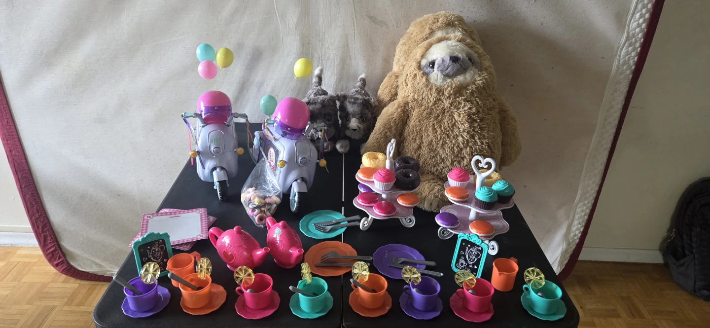 Large Kids Toy Bundle – Tea Set, Doll Strollers, Plush & Games - photo 2