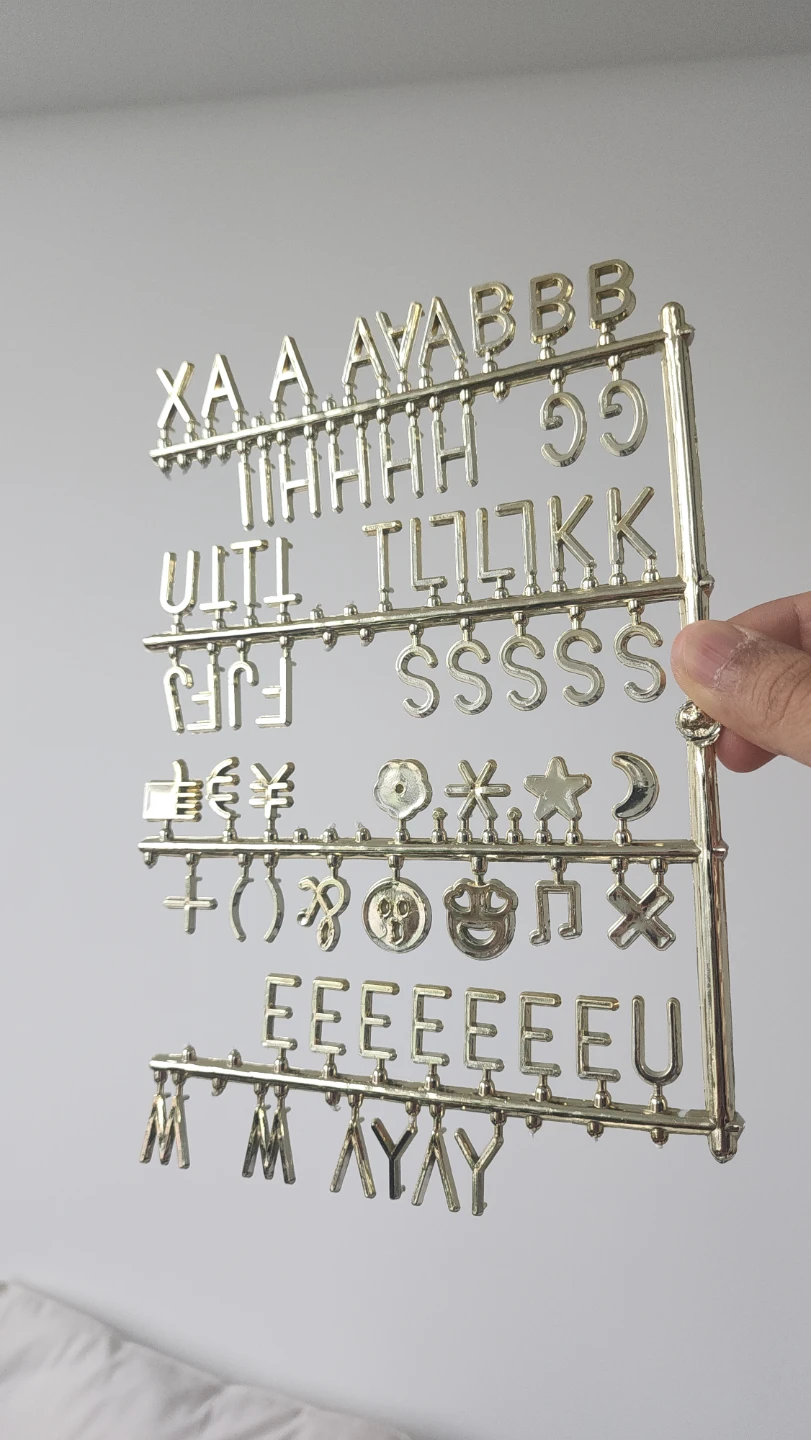 White Peg Letter Board with 170 Gold Characters - photo 4