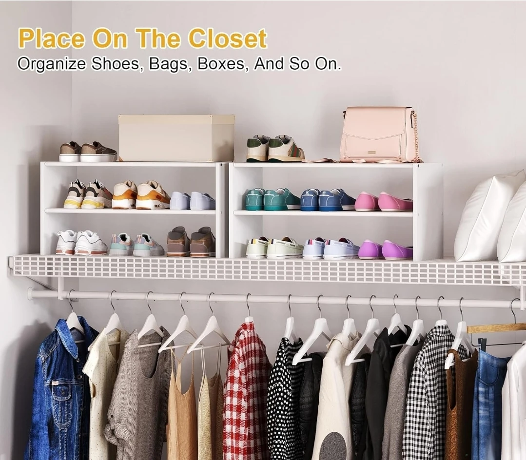 2 Tier Small White Shoe Rack Organizer - photo 5