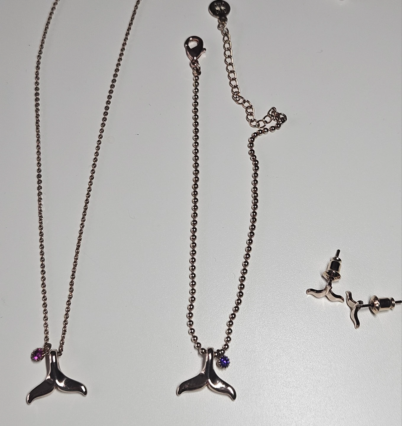 Whale Tail Jewelry Set (Necklace, Bracelet, Earrings) - photo 2