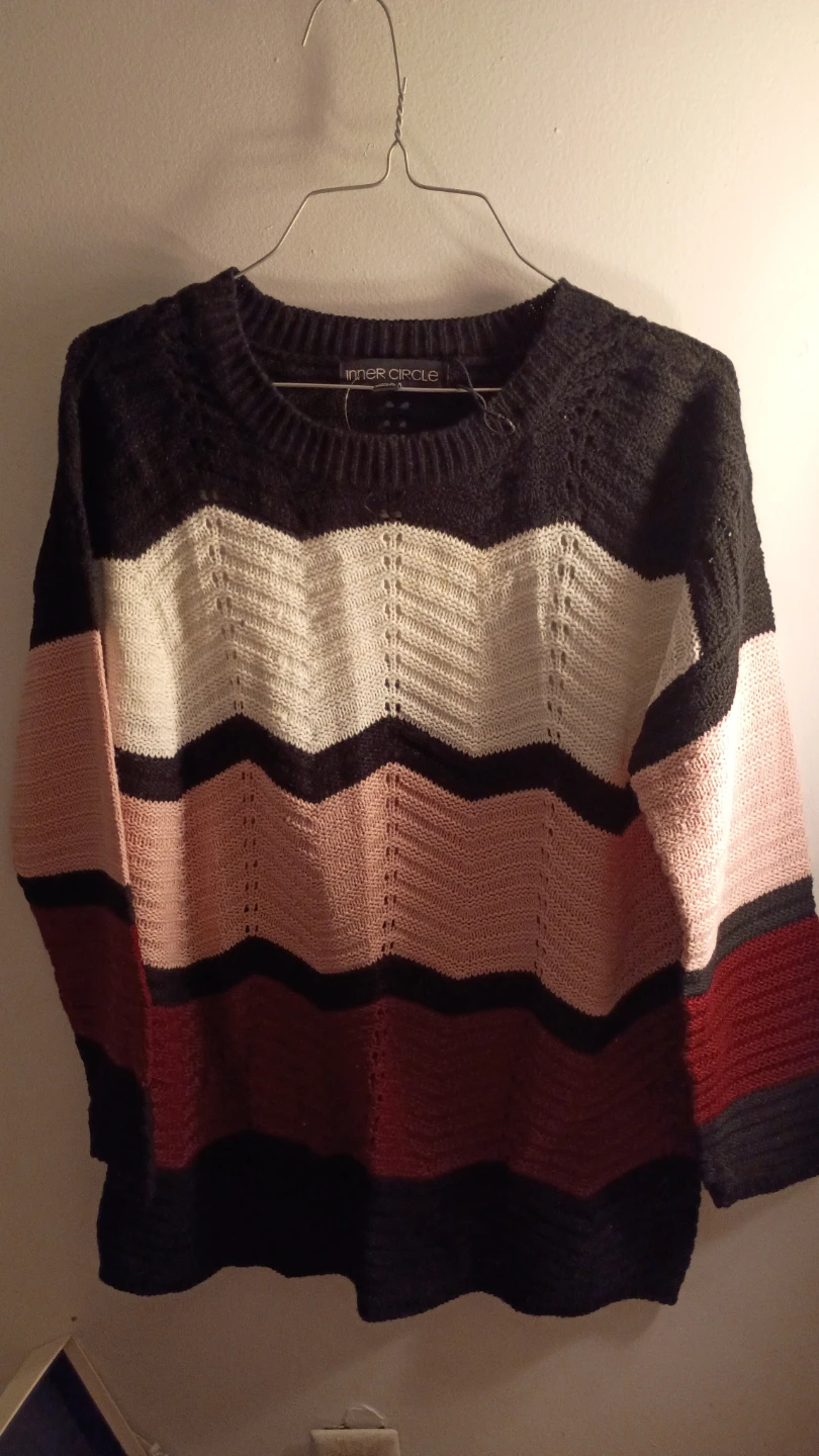 Inner Circle Striped Knit Sweater - Size M - photo 2