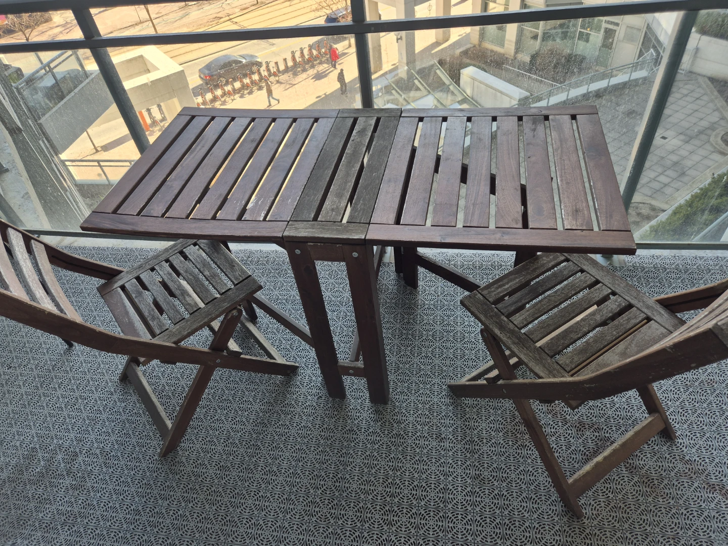Wooden Folding Bistro Set