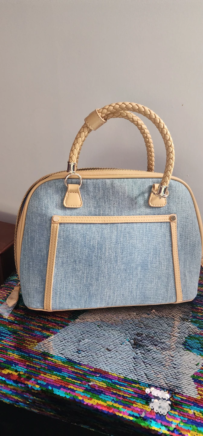 Denim & Tan  Handbag