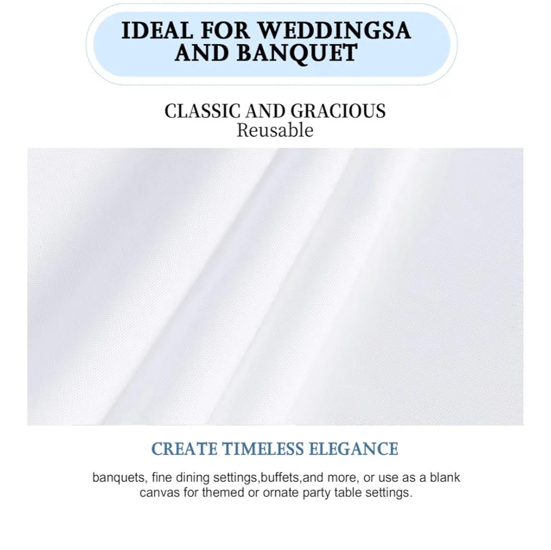 10 pack White Rectangular Tablecloth - photo 3