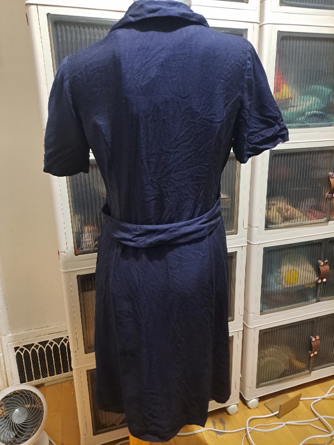 Joyce Palmer Navy Blue Collared Dress with Belt 🌱 - photo 2