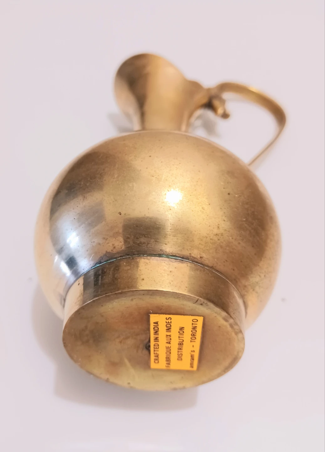 Vtg Handmade Solid Brass Pitcher - photo 3