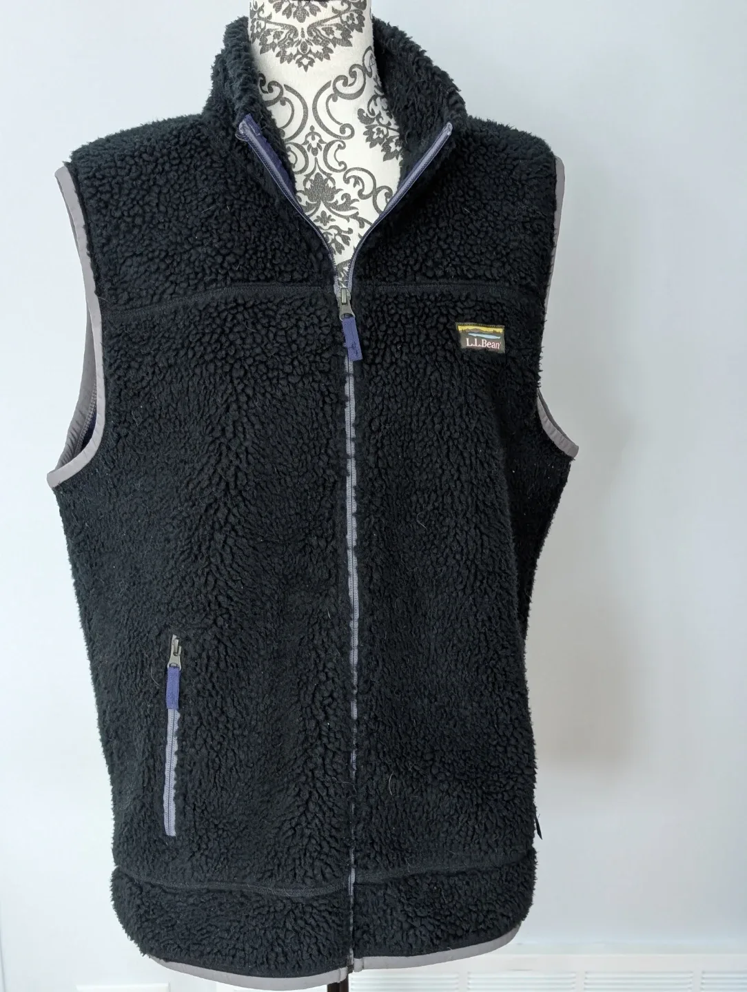 L.L.Bean Fleece Vest Black Men's LC-REG