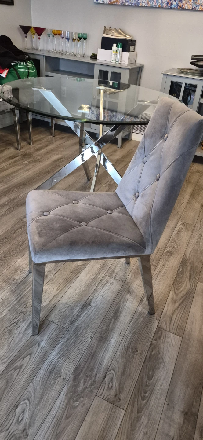 Glass Top Dining Table with Chrome Base - photo 4