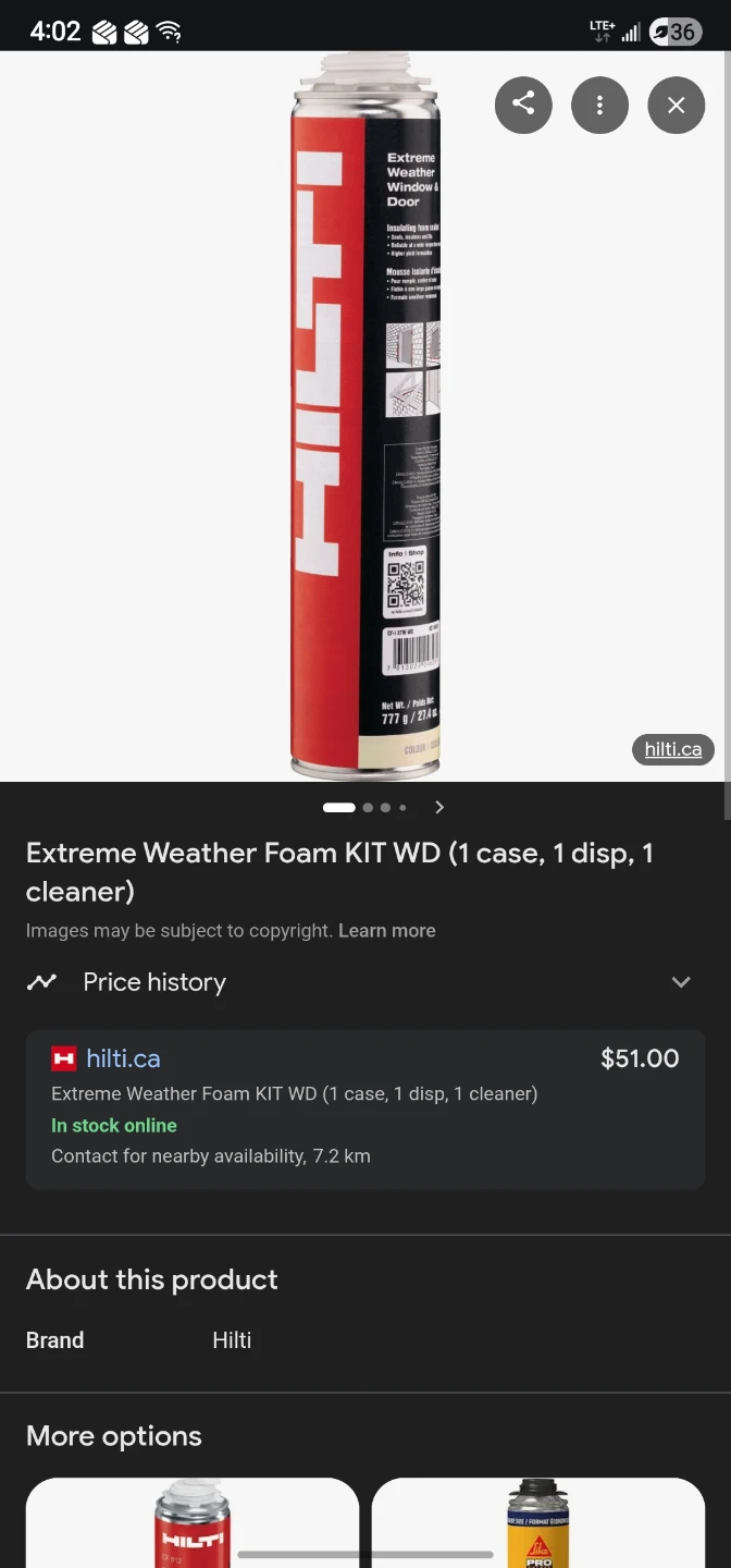Hilti CF-I XTW WD Extreme Weather Foam Sealant