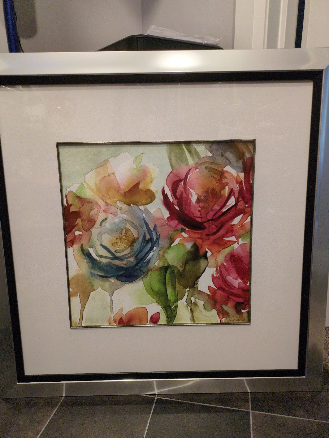 Framed Floral Watercolor Art
