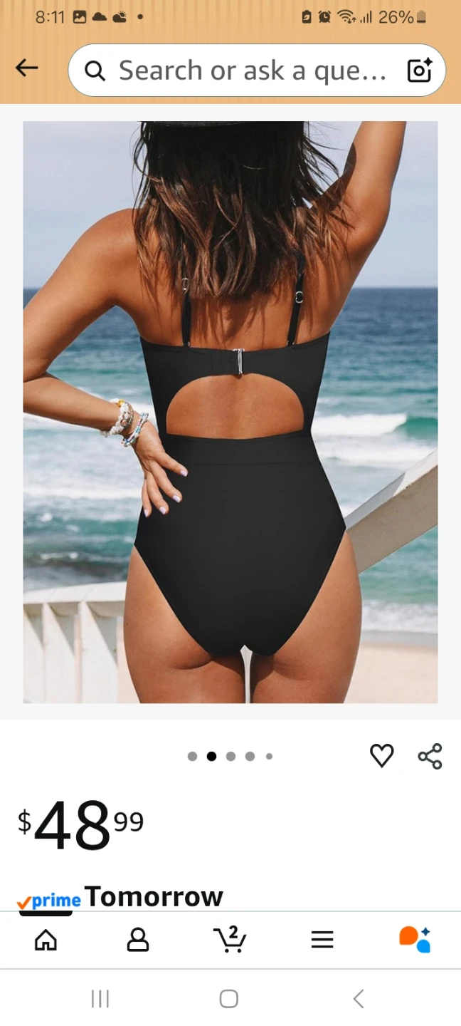 CUPSHE Women's Black Cutout One Piece Swimsuit - photo 2