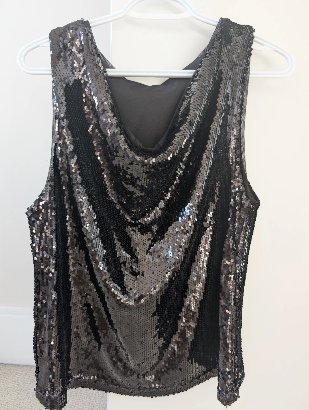 Black Sequin Top and Skirt Set