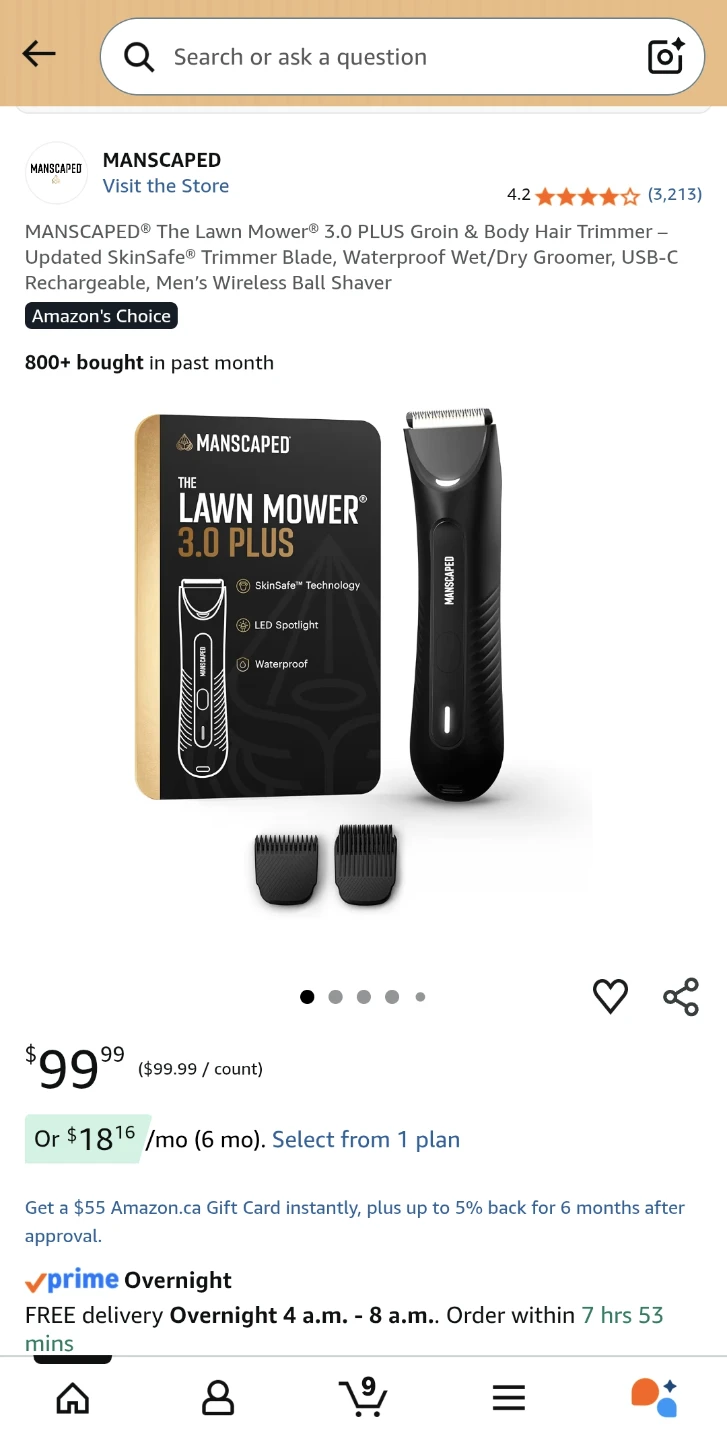 MANSCAPED The Lawn Mower 3.0 PLUS Groin & Body Hair Trimmer