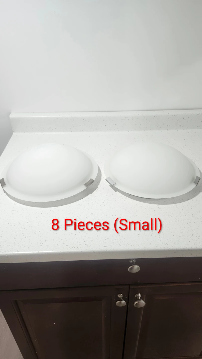 Set of 9 Dome Glass Light Fixture Shades (8 Small, 1 Big)
