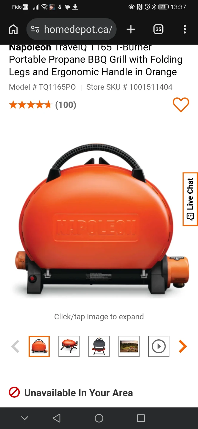 Napoleon TravelQ Portable Propane BBQ Grill - Orange