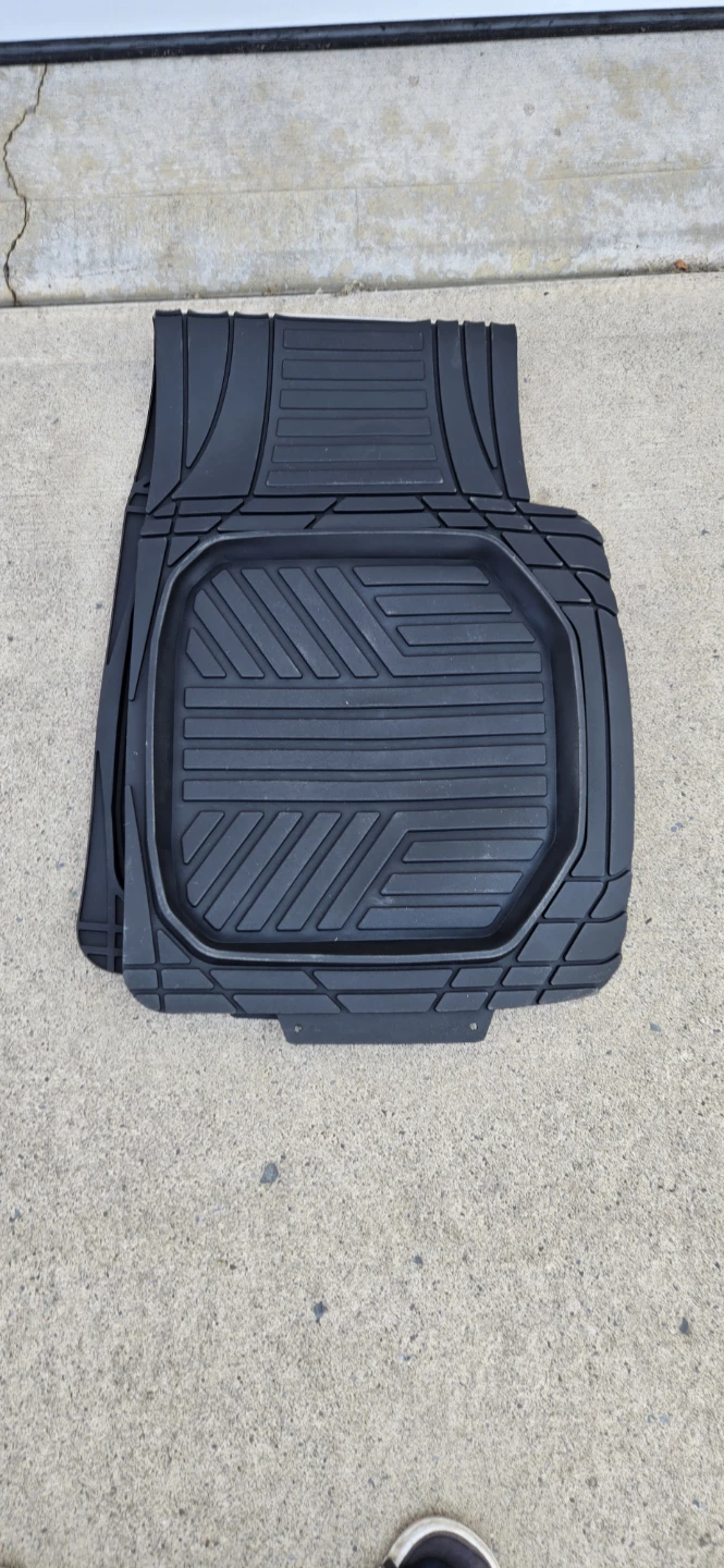 2 Black Rubber Floor Mats for Car