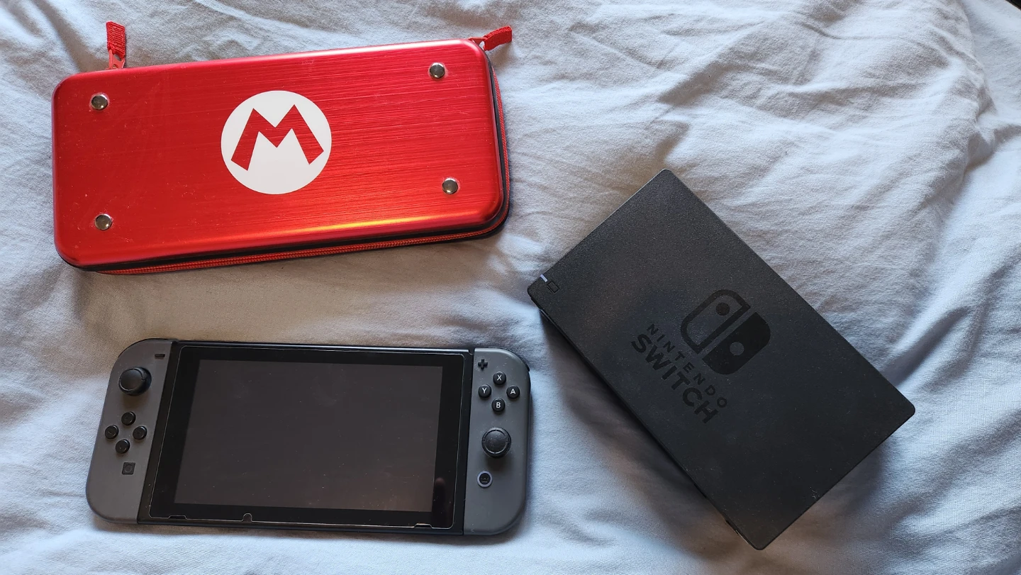 Nintendo Switch Console with Hardshell Mario Case