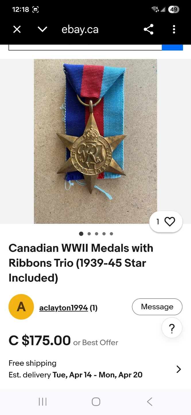 1939-1945 Star Medal with Ribbon - photo 2