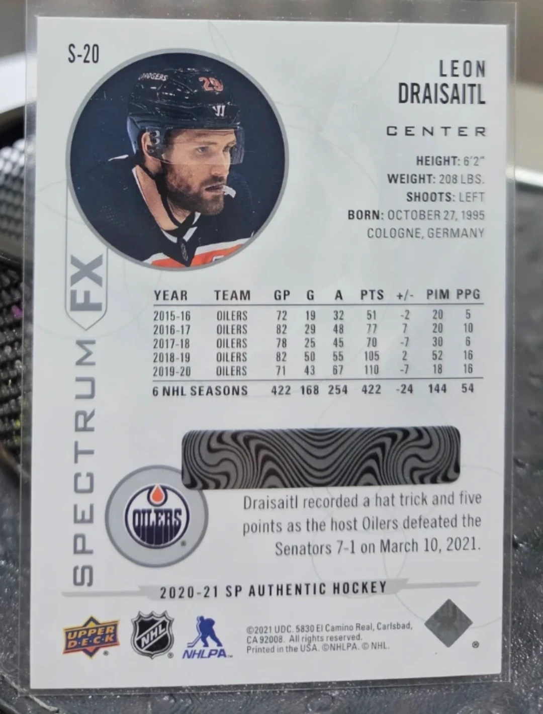 2020-21 Upper Deck SP Authentic Hockey Card - Leon Draisaitl - photo 2