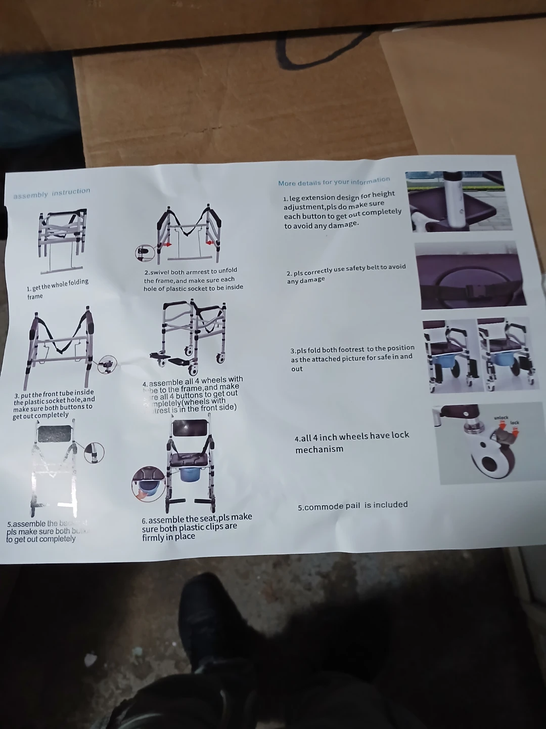 Bariatric Shower Wheelchair with Commode - photo 3