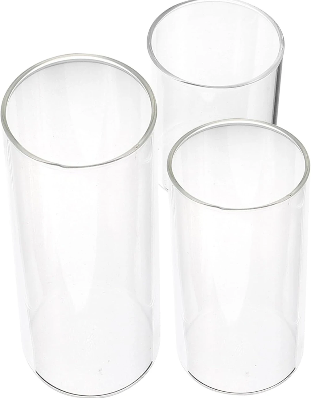 Set of 3 Glass Cylinder Hurricane Vases