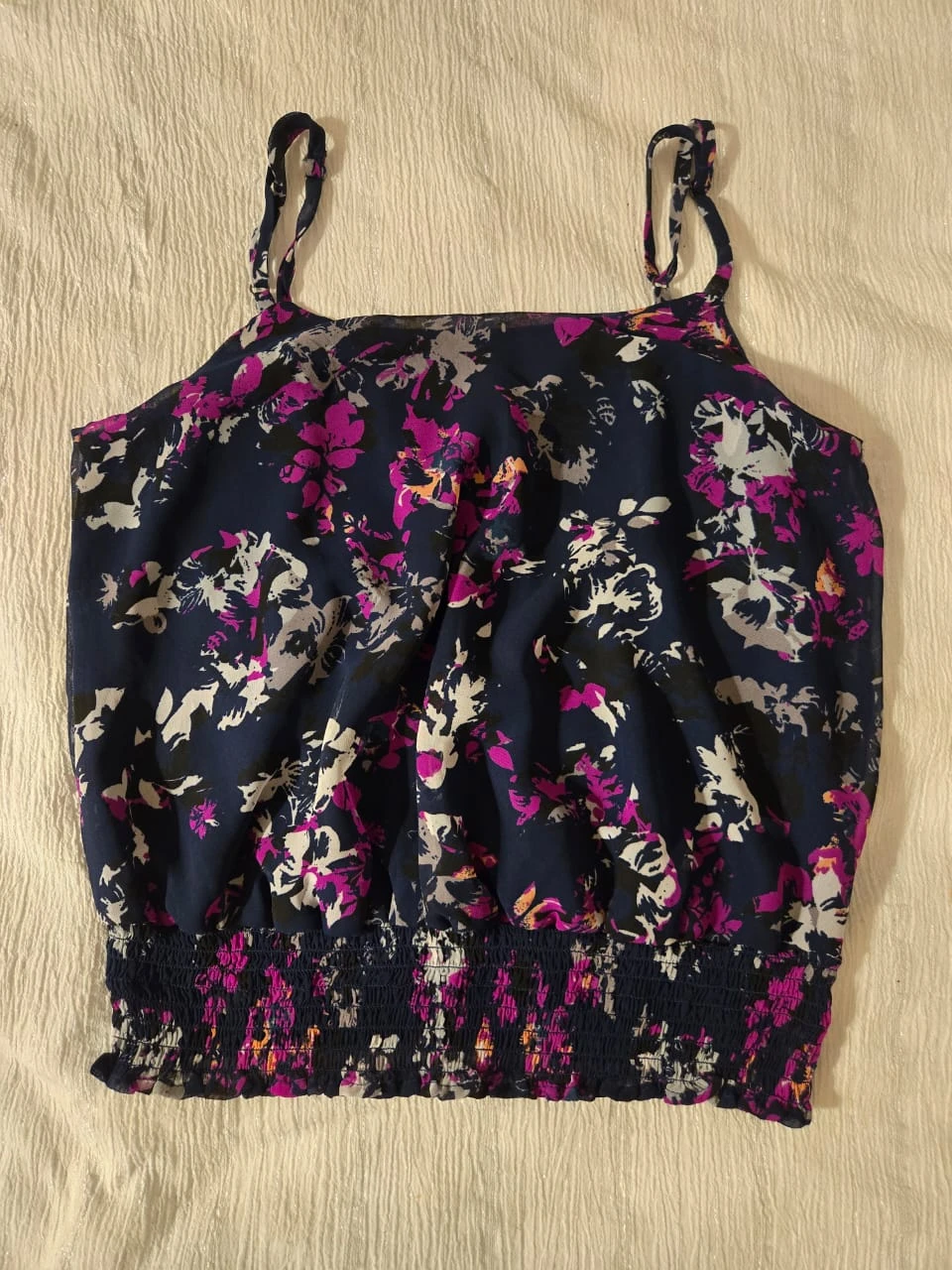 Cute and flowy navy blue crop top