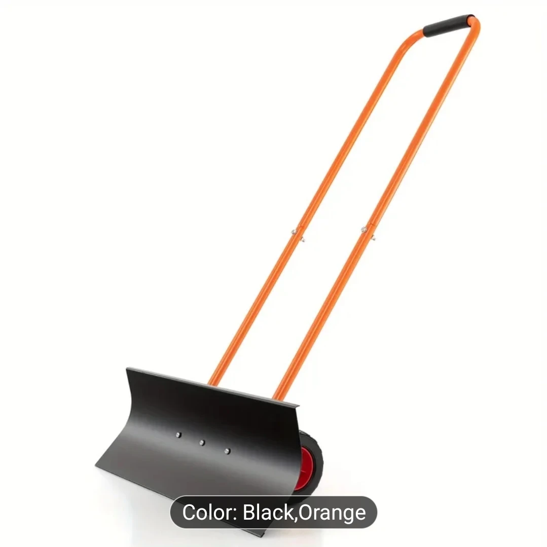 New Wheeled Snow Shovel - Orange & Black