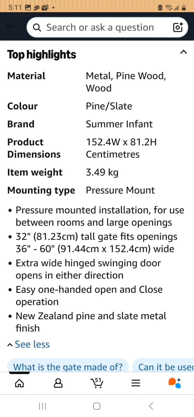 Summer Infant Decorative Wood and Metal Pressure Mounted Gate - photo 4