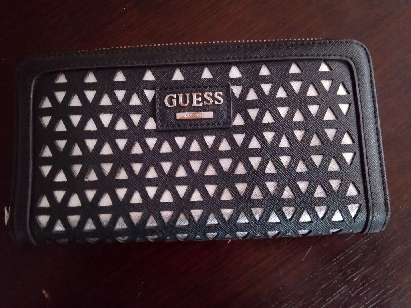 Guess Wallet Black Geometric Design