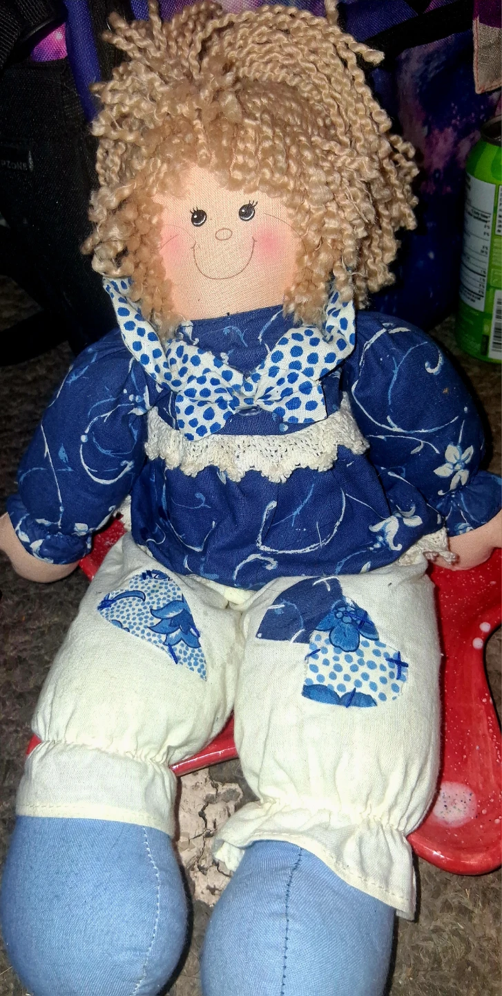 Clean New Rag Doll Blue and White Outfit