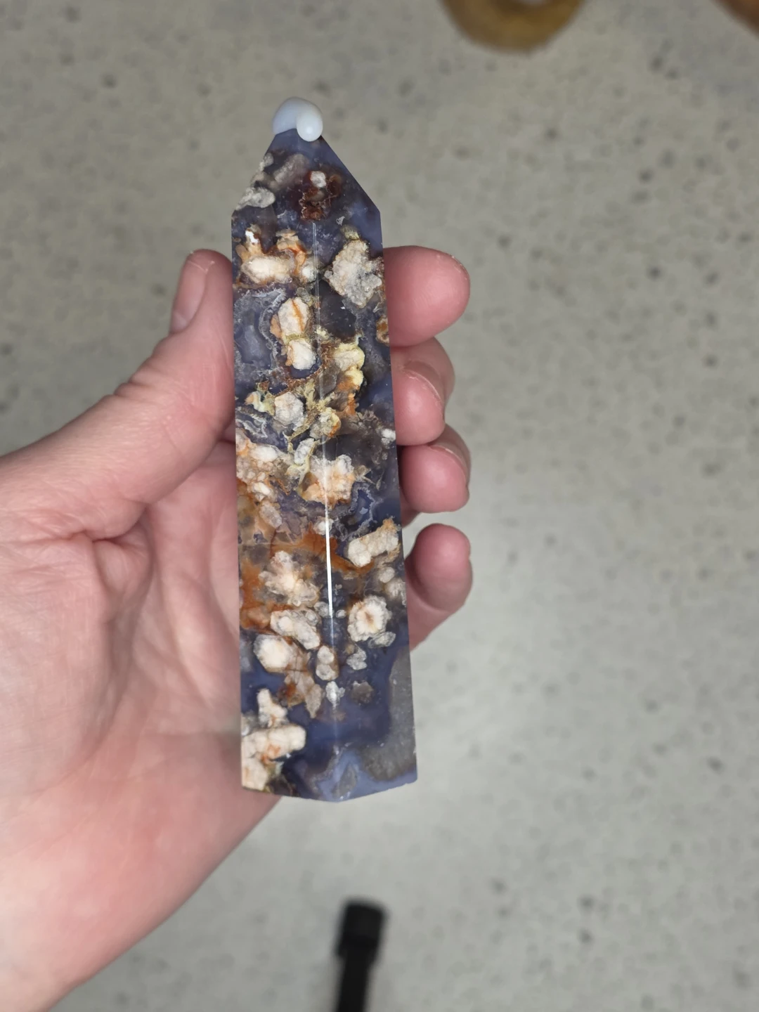 Blue Flower Agate Crystal Tower - photo 2