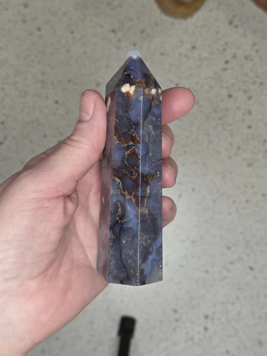 Blue Flower Agate Crystal Tower - photo 4