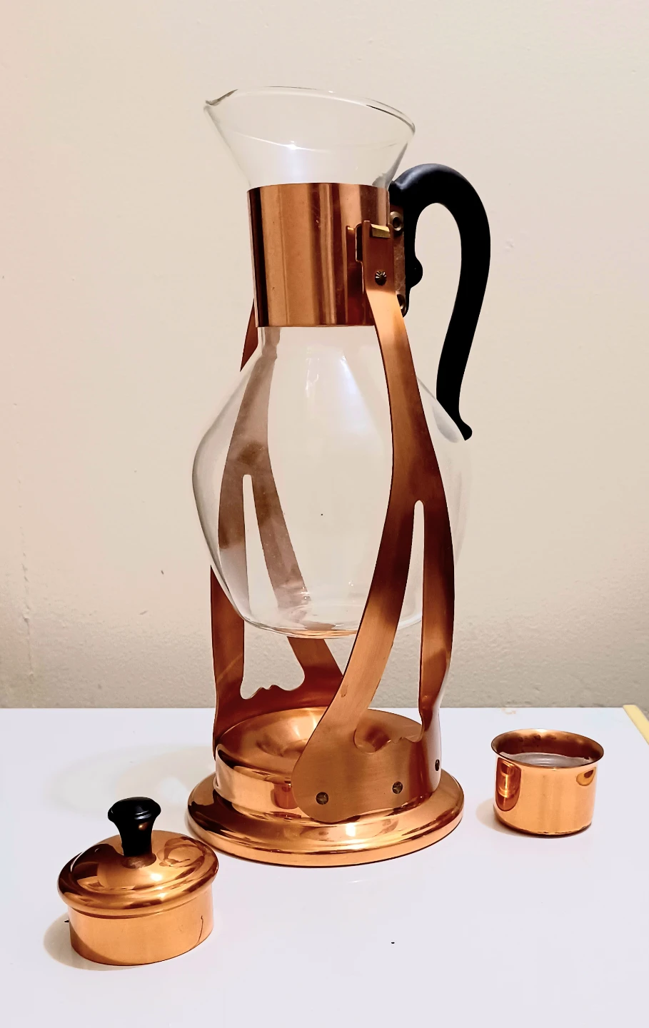 Vtg Coppercraft Glass Coffee Tilting Carafe - photo 3