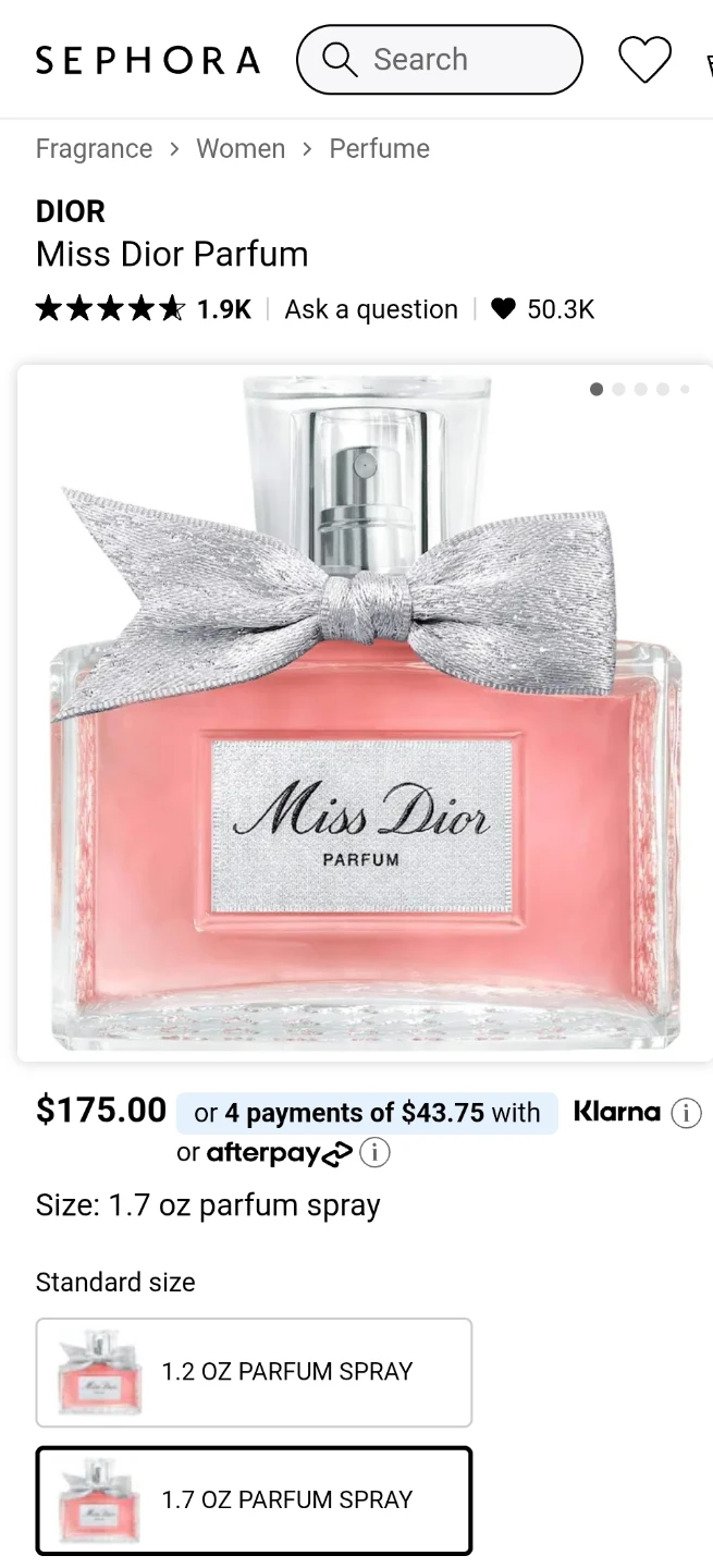 Miss Dior Eau de Parfum 50ml