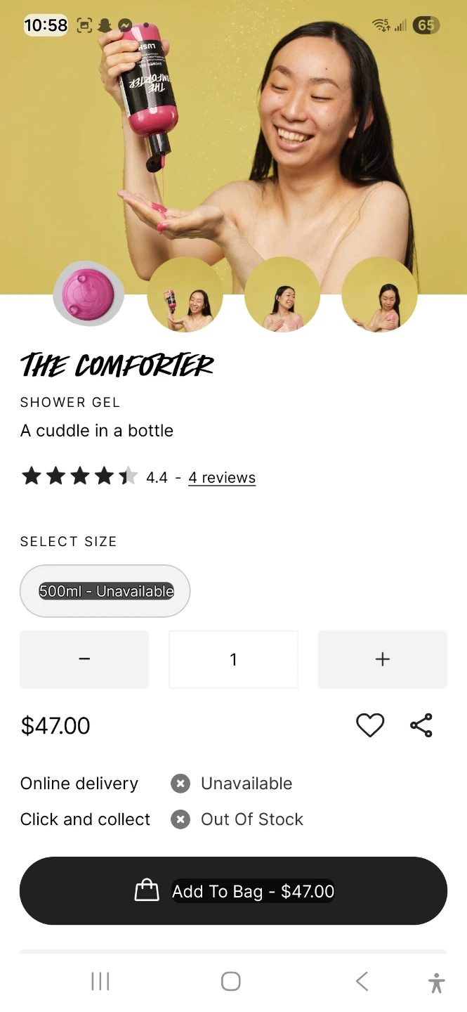 Lush The Comforter Shower Gel 500ml