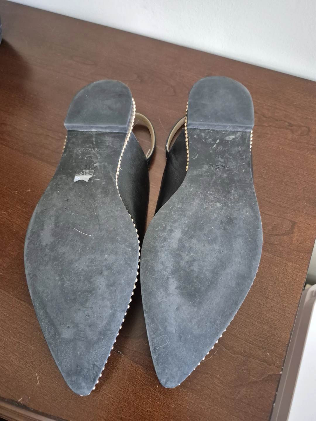 Coach Black Leather Studded Slingback Flats 8.5 - photo 5