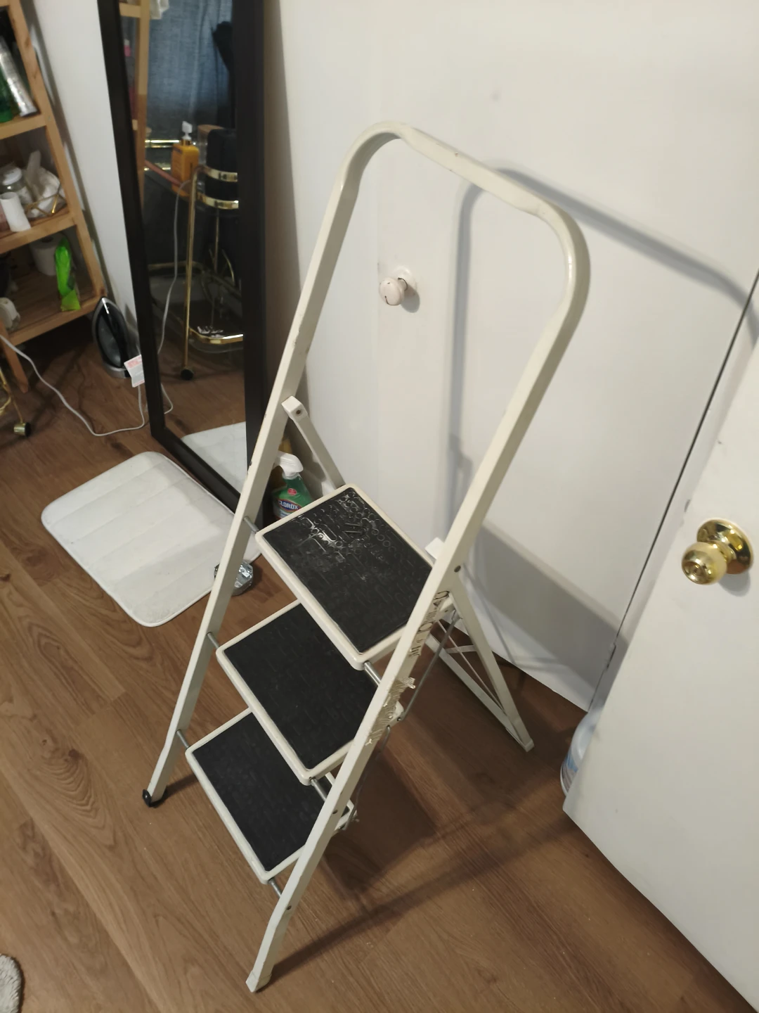 White 3-Step Folding Step Ladder - photo 2