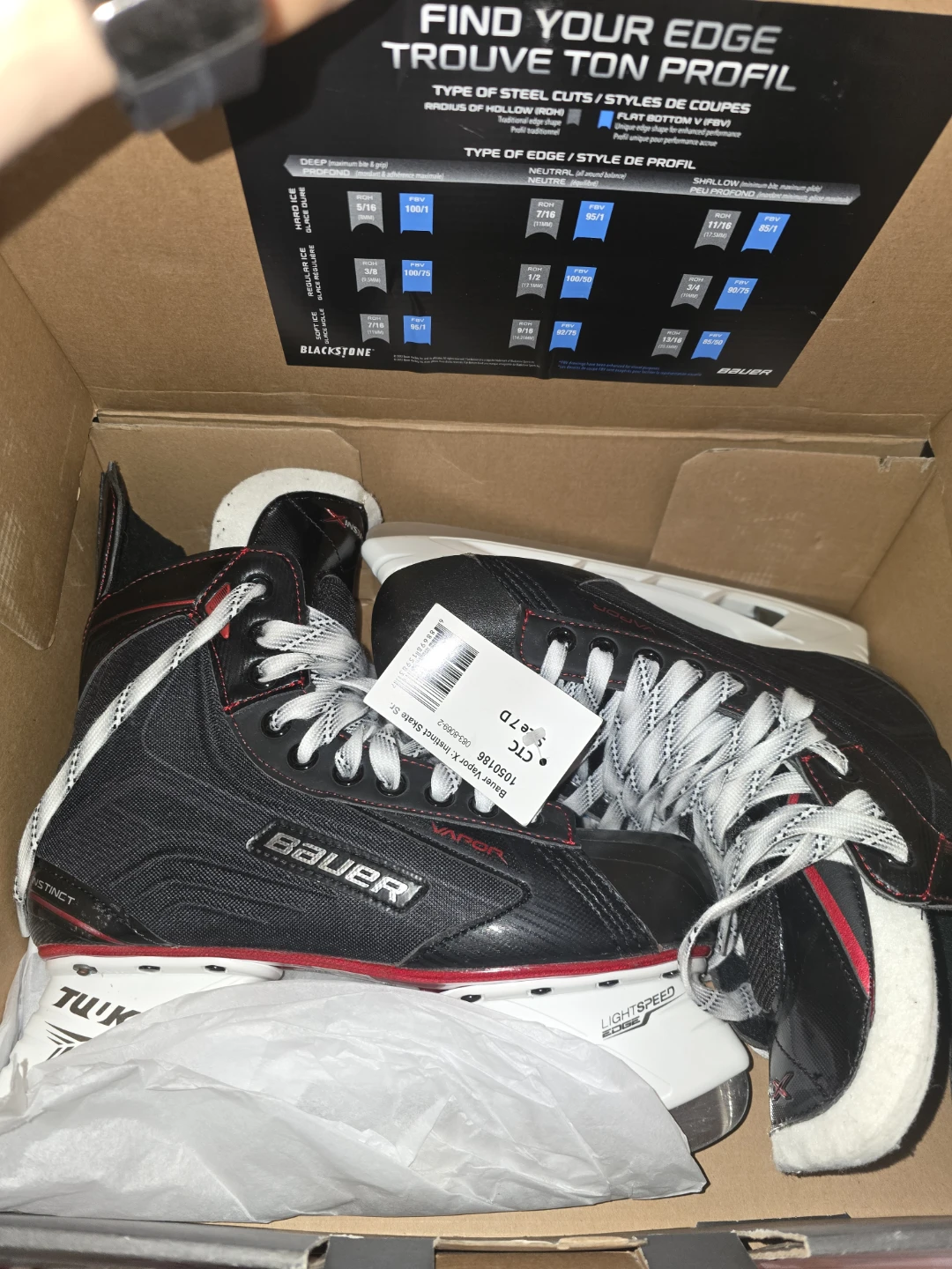 Bauer Vapor X Instinct Hockey Skates Size 7.0 D - photo 2