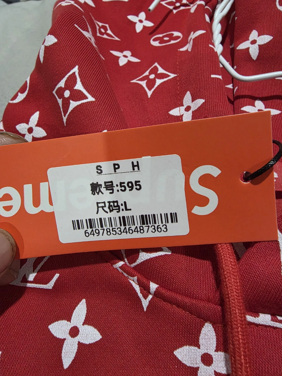 Supreme Red Monogram Hoodie - photo 2
