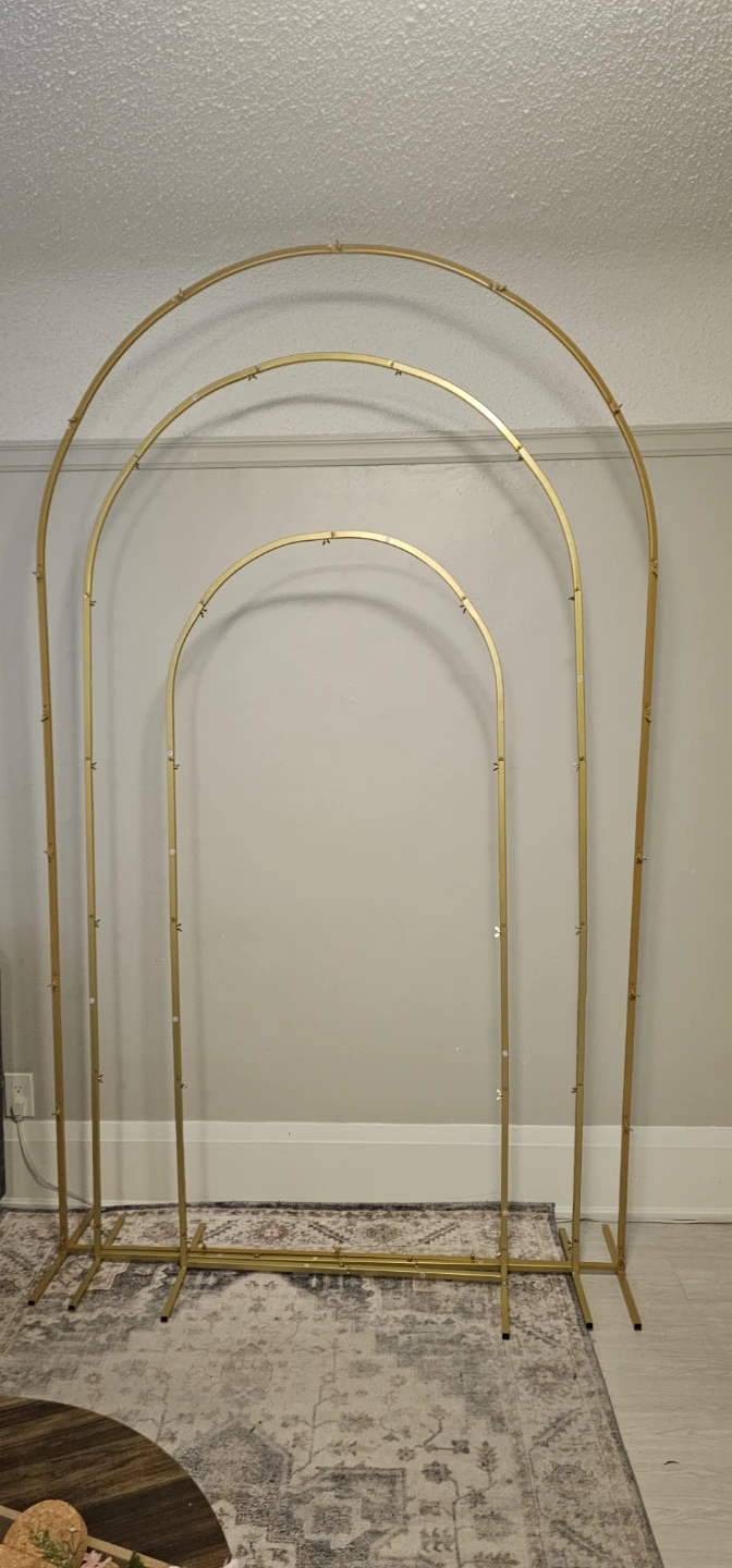 For rent set or each  of 3 Gold Arch Backdrops for Events - photo 2