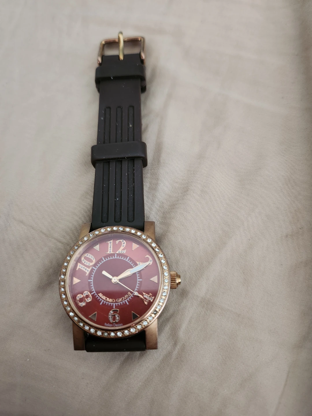 Antonio Giovani Women's Watch - Rose Gold Tone with Red Dial