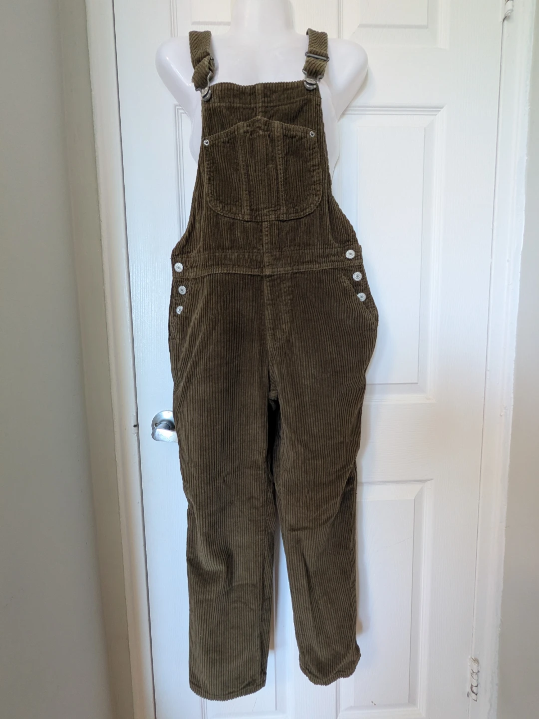 Old Navy Olive Corduroy Petite Overalls