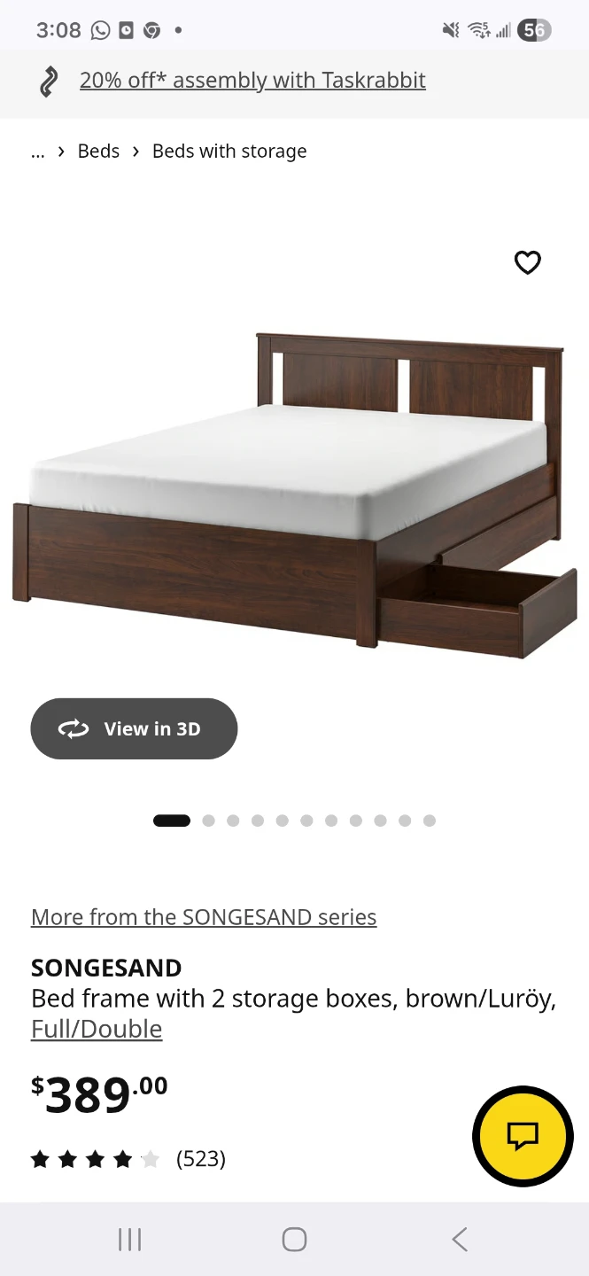 IKEA ASBYGDA bed frame  and  Foam Mattress Firm/White