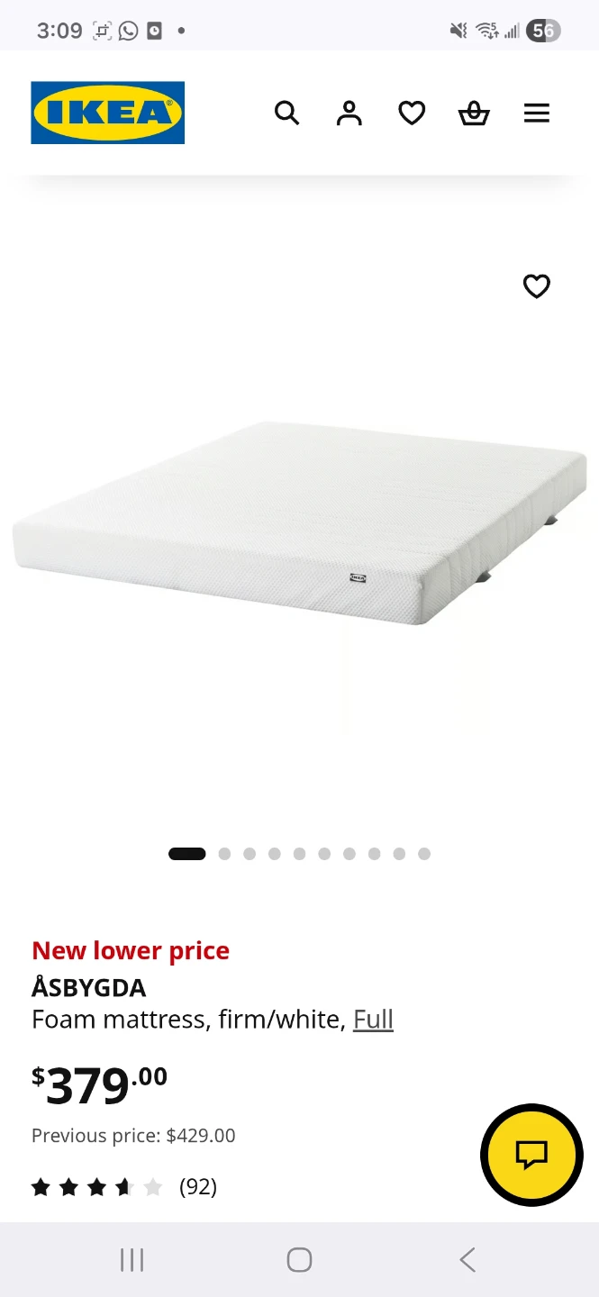 IKEA ASBYGDA bed frame  and  Foam Mattress Firm/White - photo 2