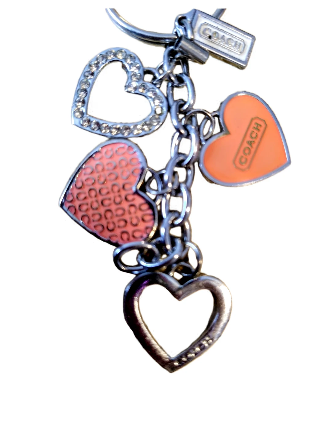 Coach Vintage Y2K Peach, Pink and Swarovski Crystal Charm