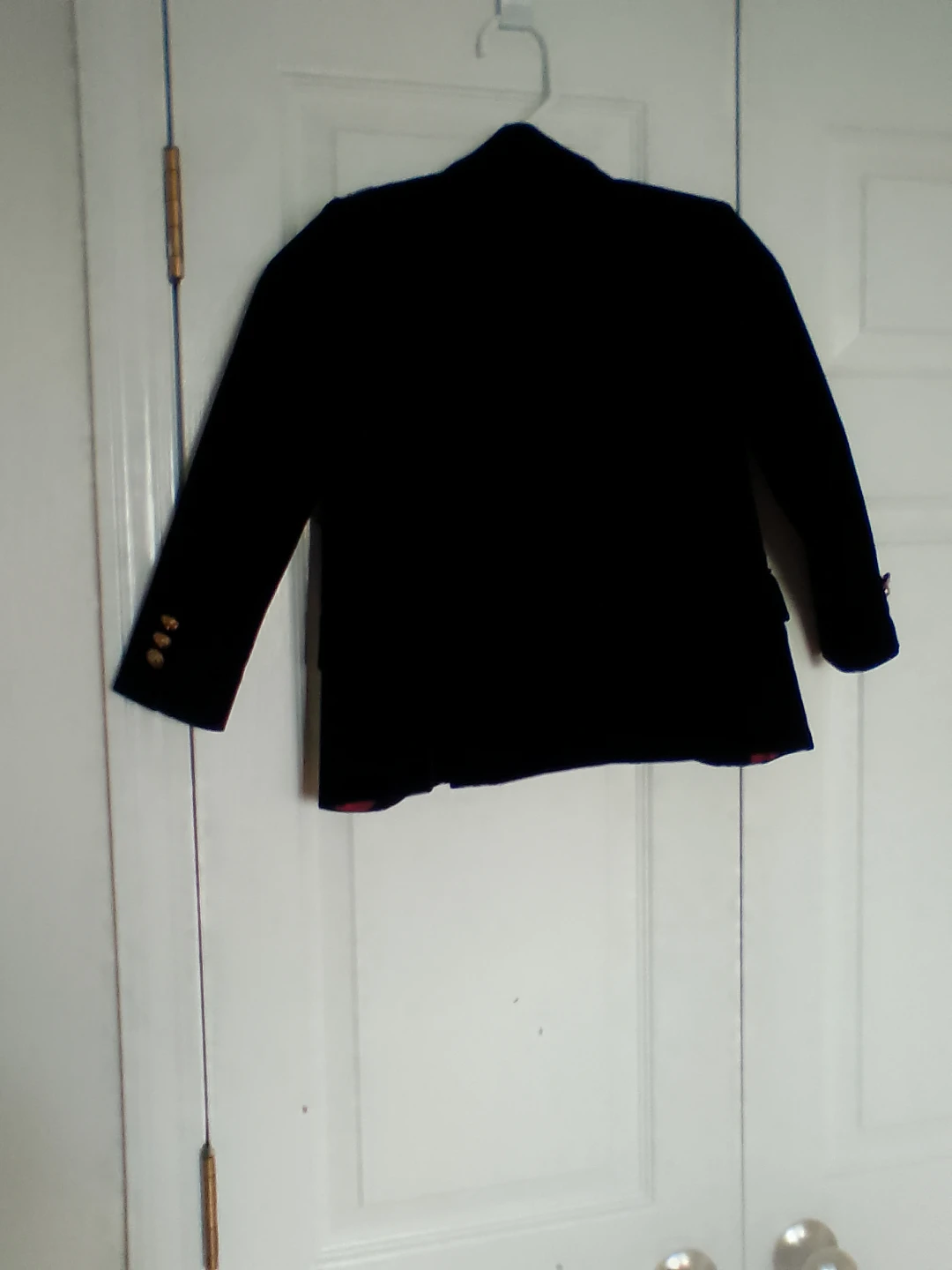 Yuan Lan Black Velvet Blazer Jacket with Red Lining for Boys - photo 2