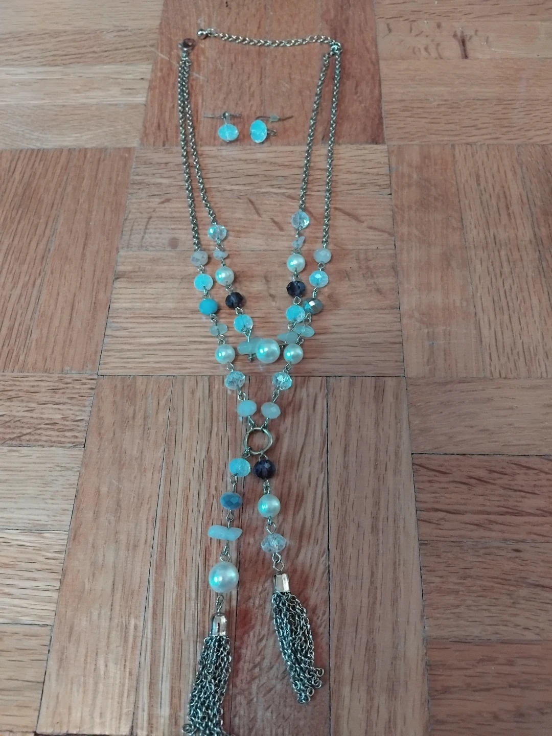Beaded Necklace, Bracelet, and Earring Set - photo 2