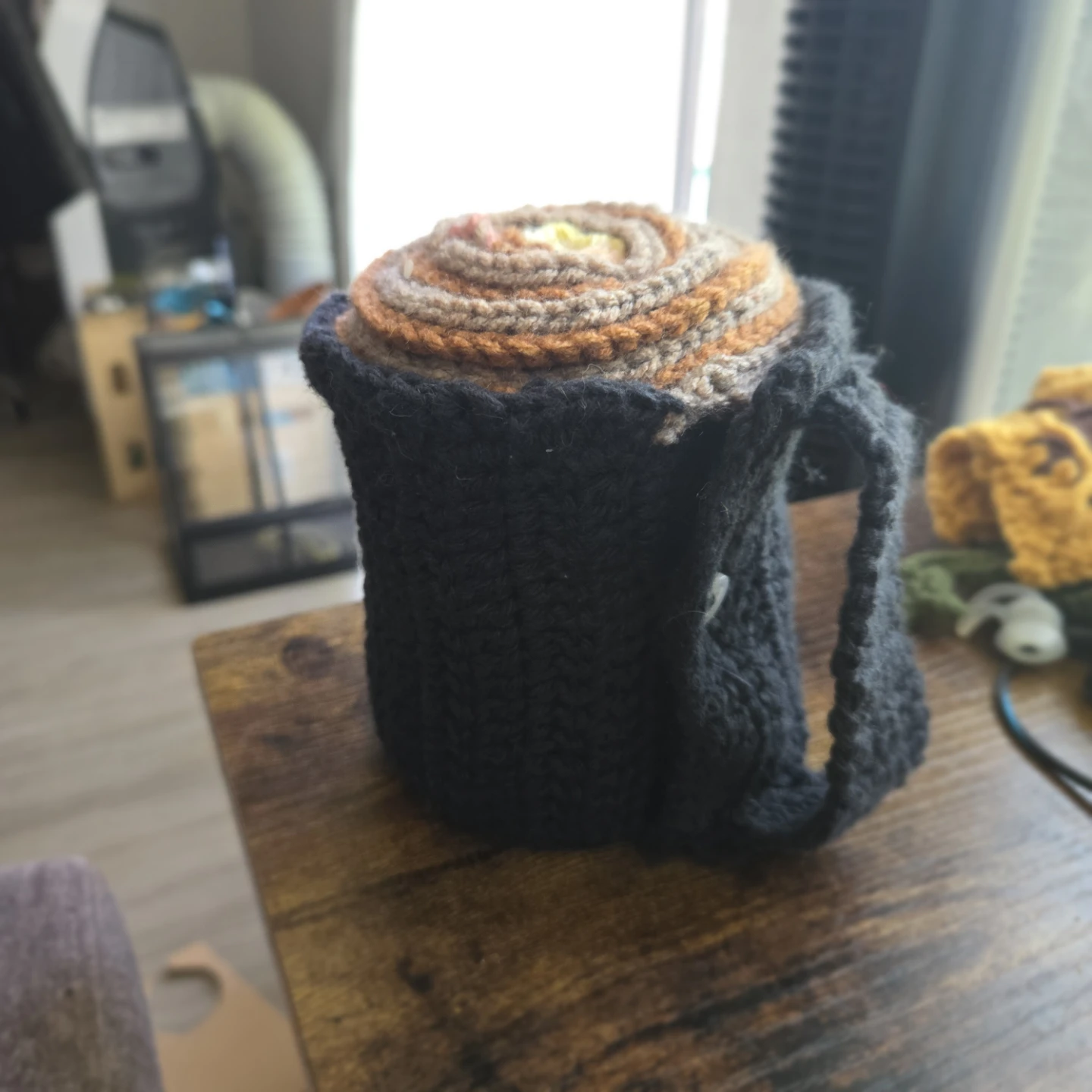 Hand-Crocheted coffee-Transforming Scarf