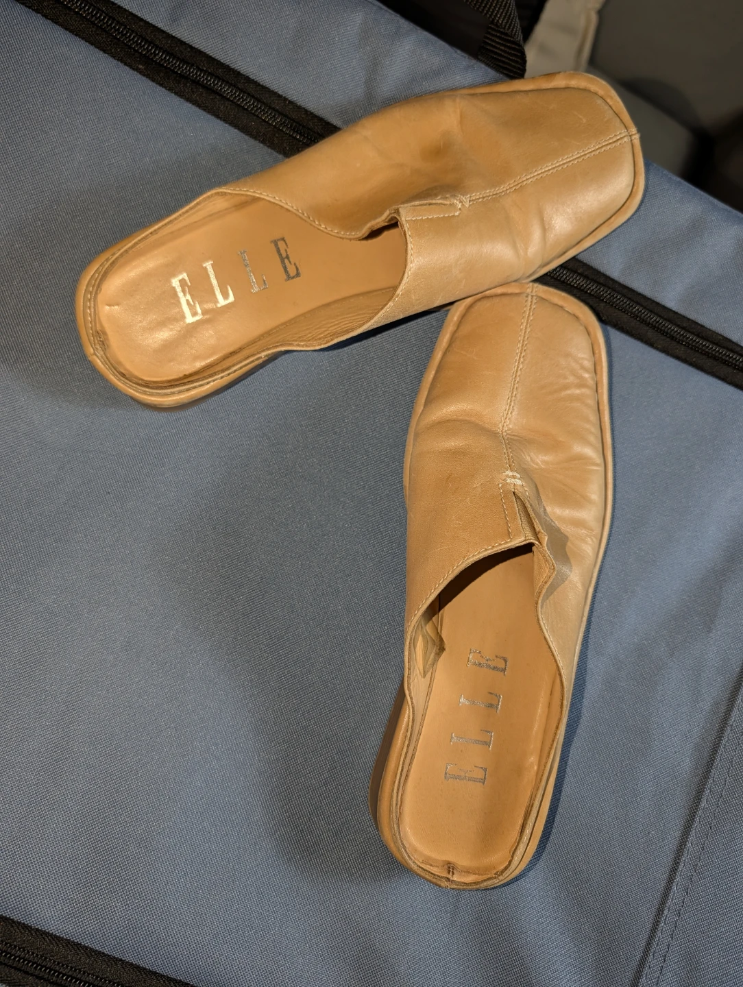 ELLE Women's Tan Leather Mules Slip-On Shoes - photo 2