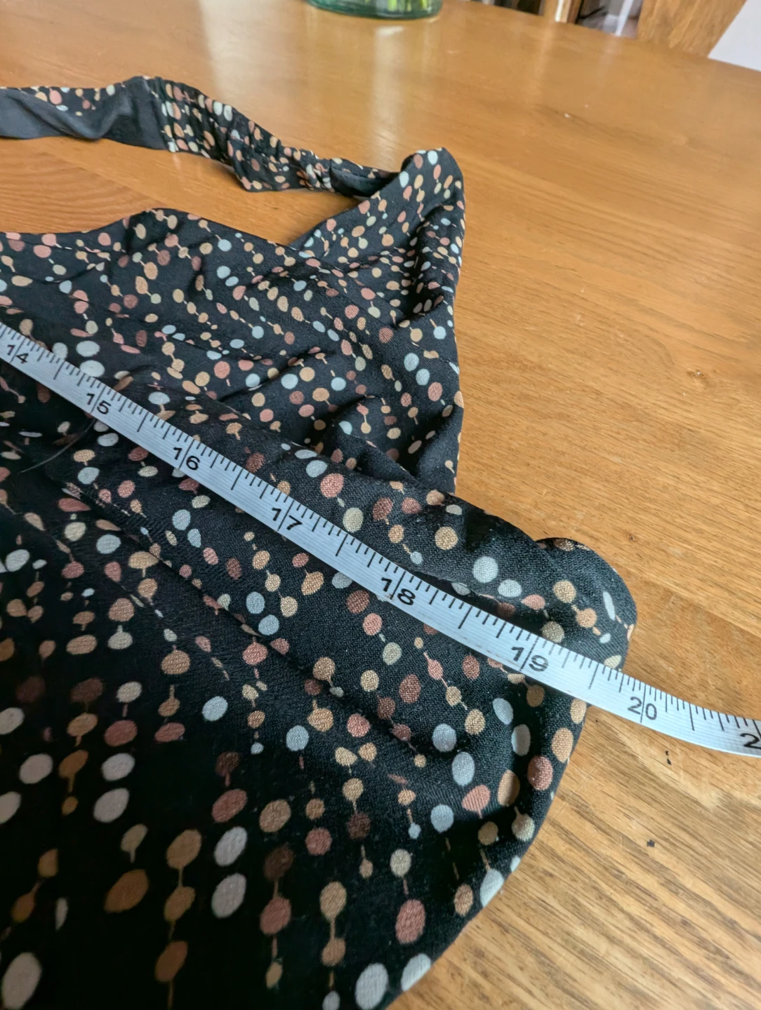 Black Halter Dress with Multi-Color Dot Pattern - photo 5